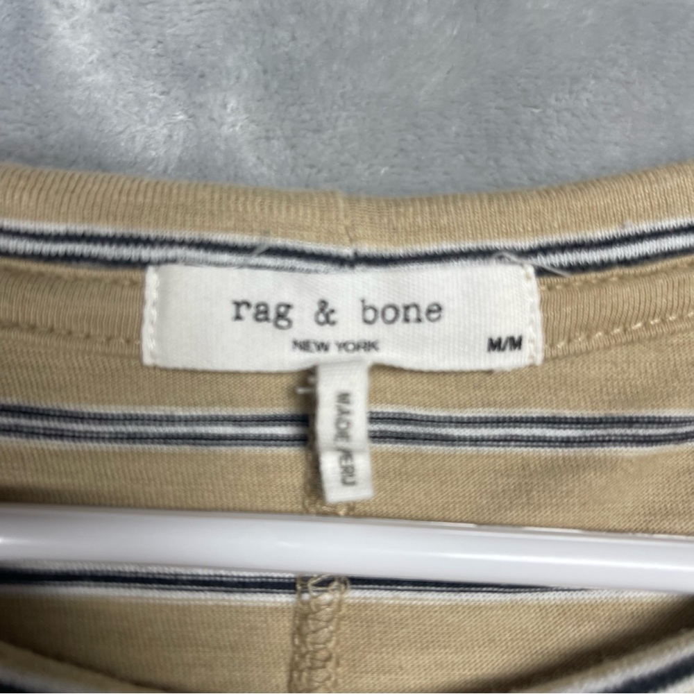 Rag & Bone Beige Striped Tee - Picture 7 of 12